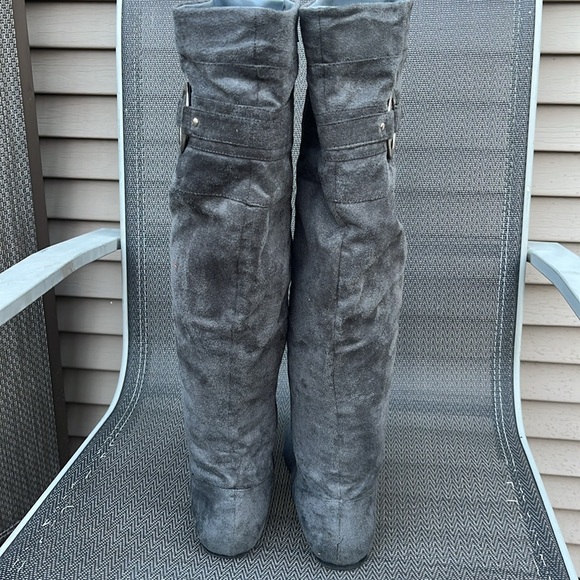 Qupid flat high boots in faux suade size 7 - Picture 5 of 9